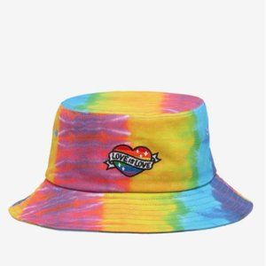Love Is Love Rainbow Tie-Dye Bucket Hat NWT